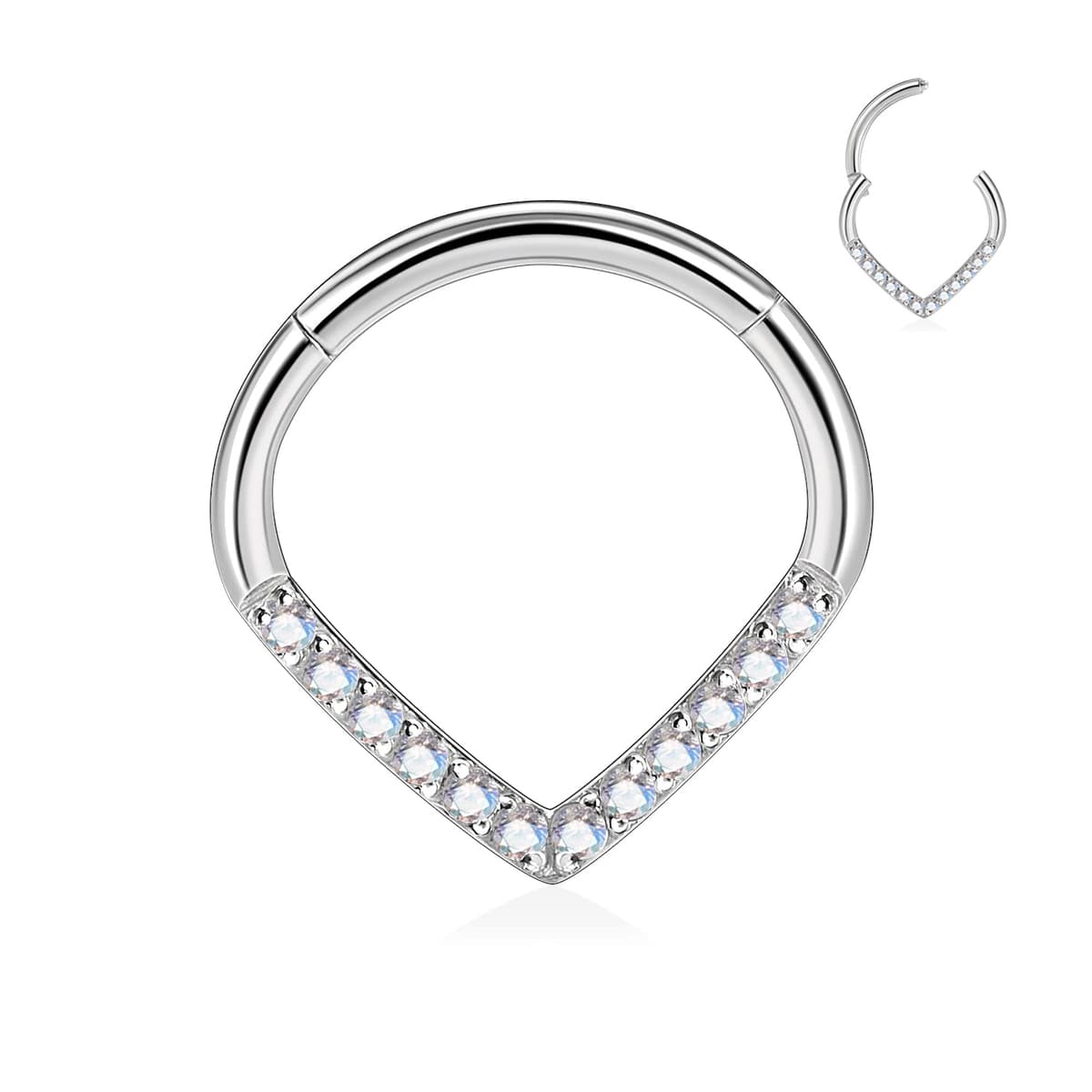 hengkaixuan Teardrop Daith Earrings Septum Jewellery Nose Hoop Ring Surgical Steel Daith Rook Tragus Piercing Jewellery Septum Clicker Ring Small Hoop Earring — view 24