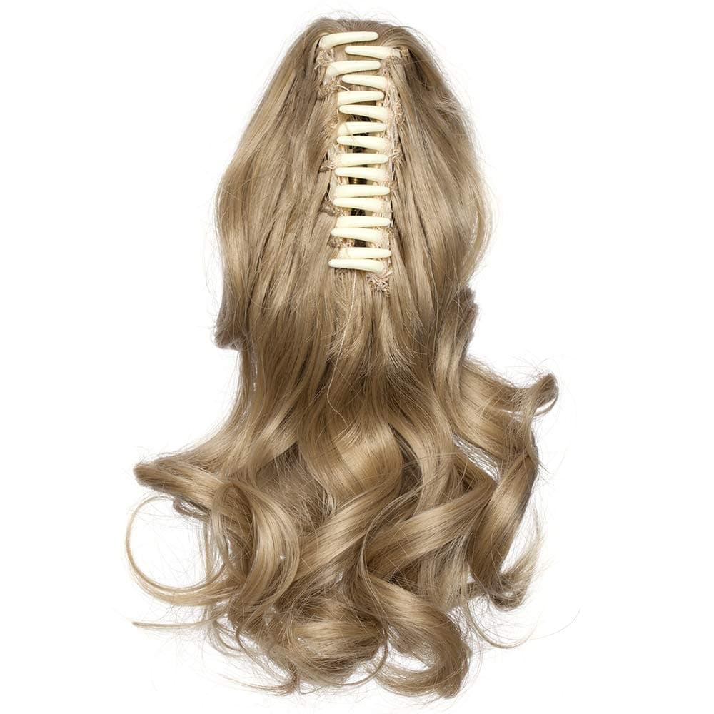 17"(43cm) SEGO Ponytail Long Synthetic Hair Looks Natural [Red Brown/Orange] Clip in Hair Extensions Curly Tail Ponytail Extension (90g) — view 36
