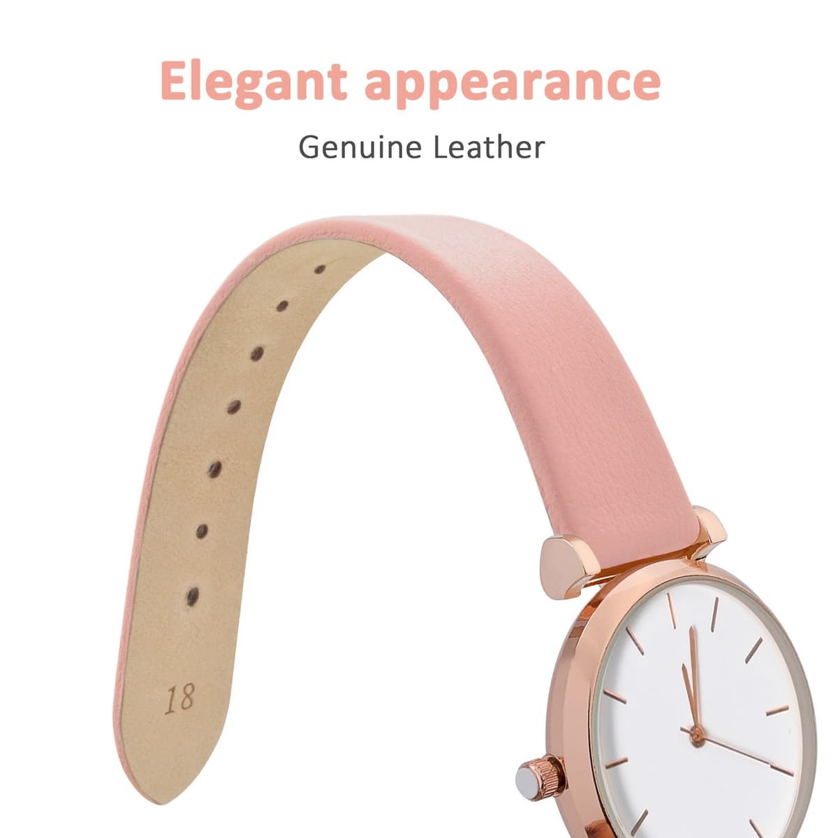 WOCCI Elegant Watch Straps, Genuine Leather Replacement Bands, Stainless Steel Buckle, 8mm 10mm 13mm 12mm 14mm 16mm 18mm 20mm 22mm — view 3