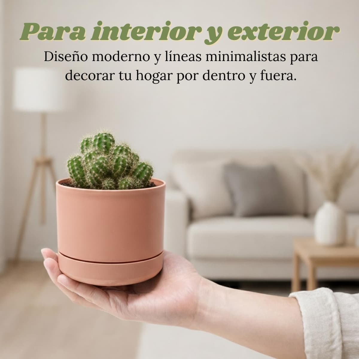 Mini Macetas Plástico Plato Incorporado 10,5cm, Pack 12 Maceteros para Cactus y Suculentas, Tiestos para Plantas Interior, Macetas Pequeñas Decorativas Modernas (12 x Pastel 10,5cm) — view 5