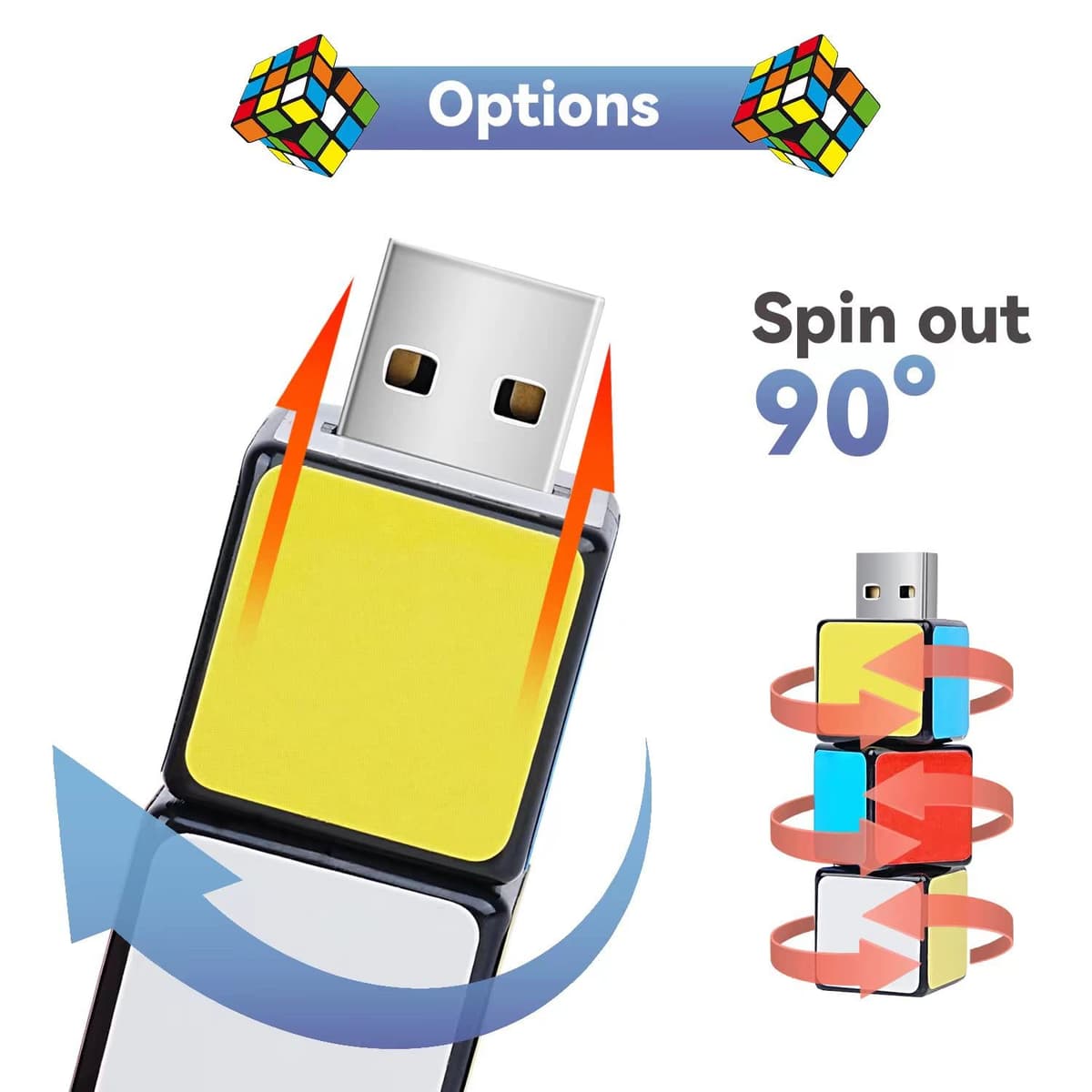 Unidad Flash USB Memoria USB 【64GB】, Tira Única de Almacenamiento Externo en Forma de Cubo de Magic, Adecuada para Regalar a Familiares y Amigos — view 2