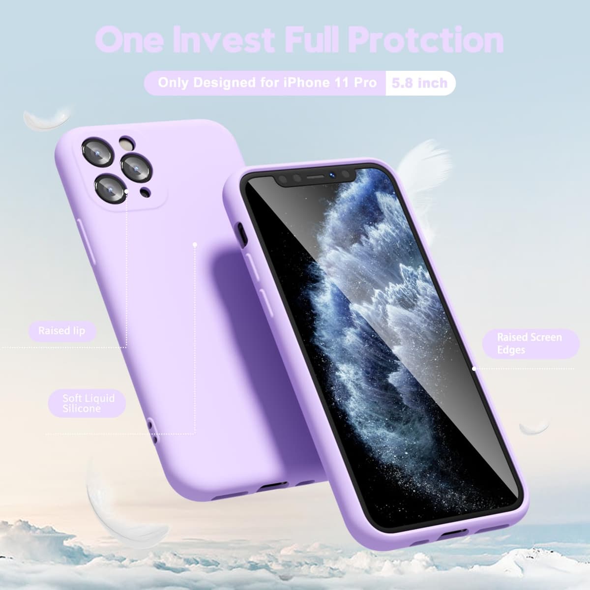 oakxco for iPhone 17 Pro Max Phone Case Liquid Silicone, Cute Thin Slim Grip Soft Rubber Gel for Women Men, Smooth Matte TPU Plain Solid Color Girly Simple Case with Camera Cover, Light Pink — view 1060