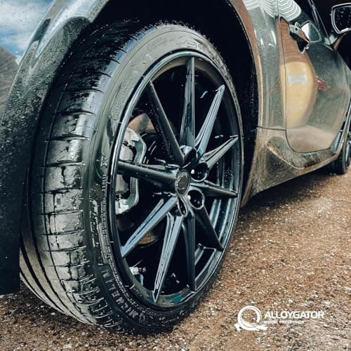 AlloyGator Black Rim Protector for Car Wheels (Fits 12-24" Wheel Diameter) - Pack of 4 Premium Alloy Wheel Protector to Avoid Scratches & Scuffs - Adhesive Free Curb Rash Rim Protectors — view 5