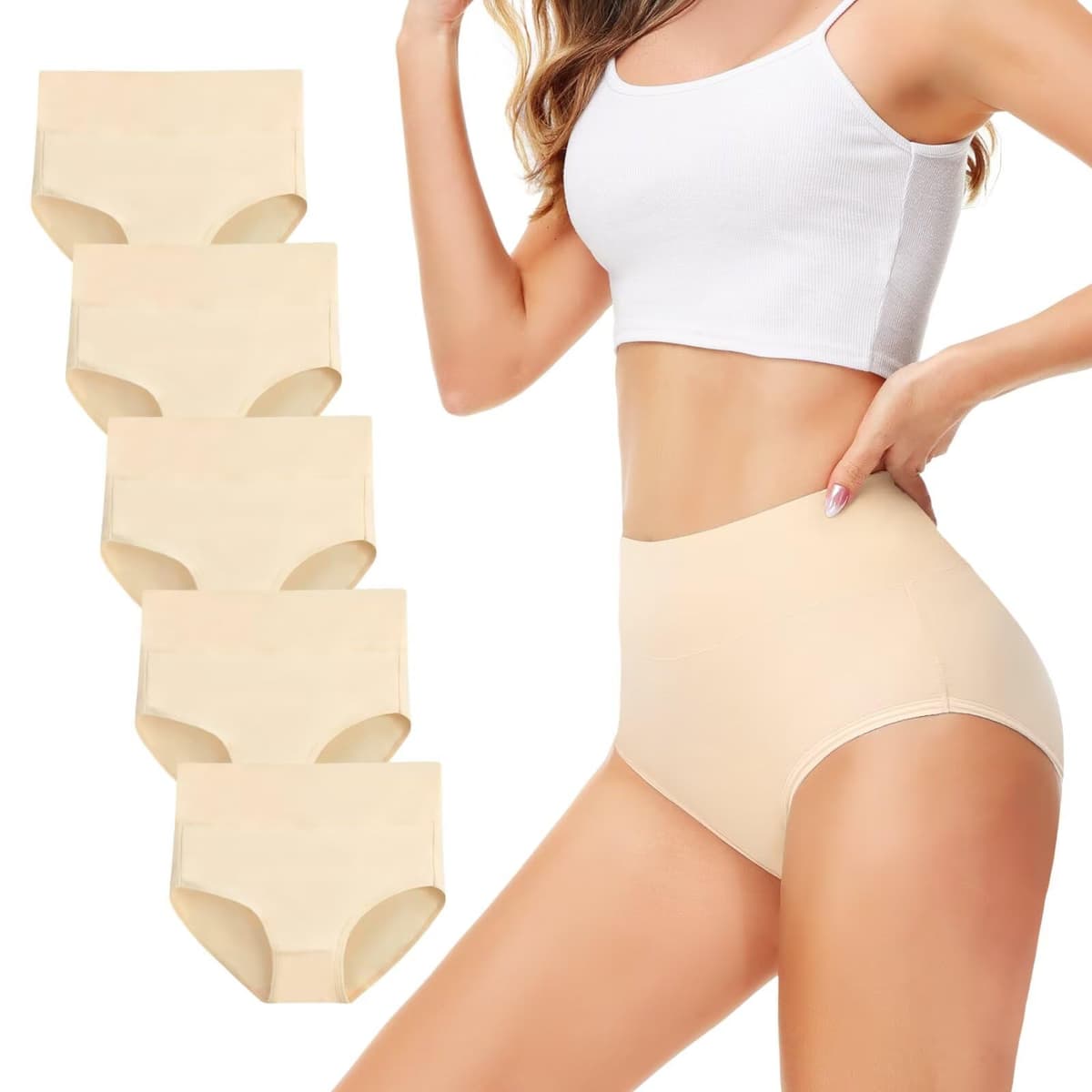 Underwear Women High Waisted Knickers for Women 5 Pack Ladies Full Briefs Soft Cotton Pants No Itchy Labels — view 15