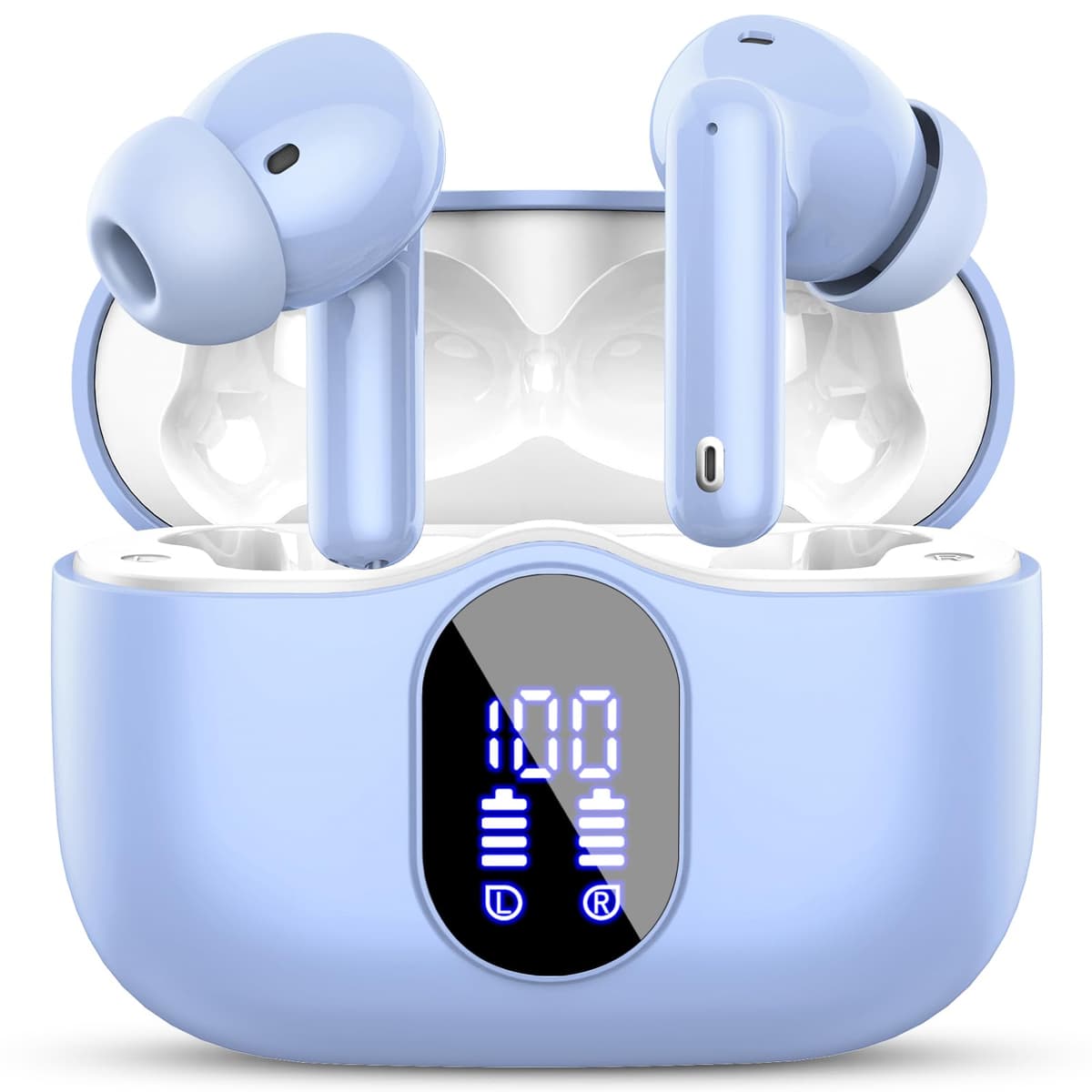 Btootos Auriculares Inalámbricos, Bluetooth 5.3 con HD Micrófono HiFi Estéreo Pantalla LED, Reducción de Ruido, 13 mm Controlador dinámico, IP7 Impermeable 36H Cascos Inalambricos — view 14