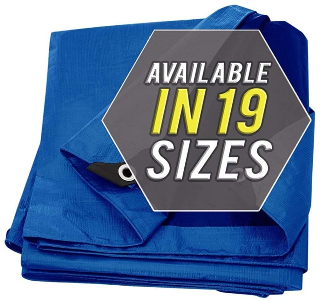 Large Waterproof Tarp- Heavy Duty Thick Poly Tarpaulin Ideal for Canopy Tents, Boats, RV or Pool Covers- Multipurpose Protective Tarps with Grommets for Indoor and Outdoor Use — view 220