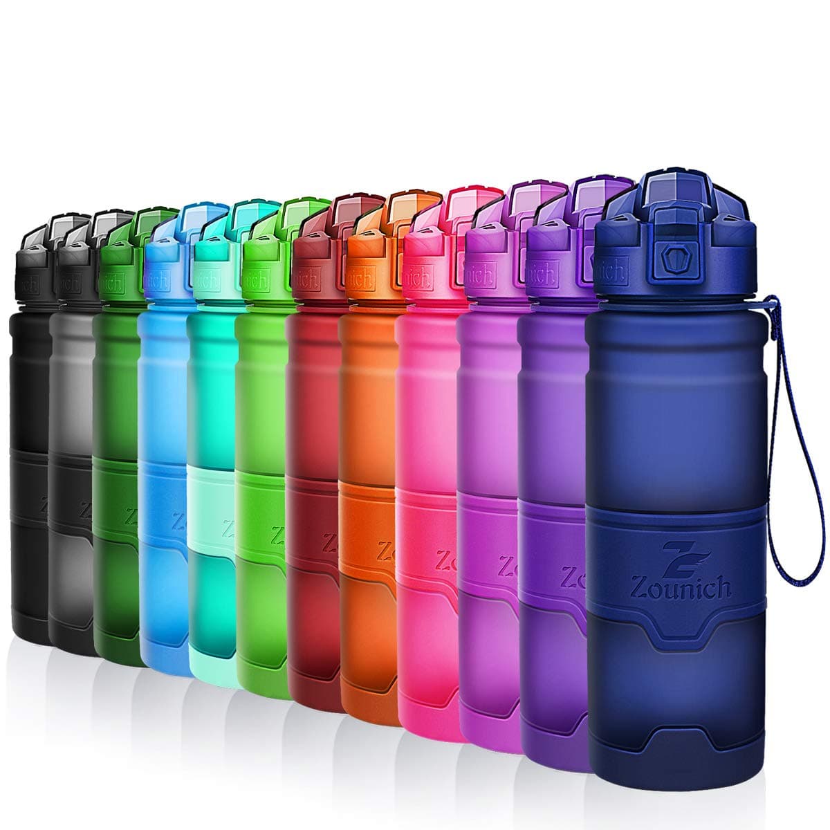 ZOUNICH Botella Agua Deporte Botellas Agua Niños sin BPA, Reutilizable Tritan Plástico Ecologica con Filtro, 400ml/500ml700ml/1l, Cantimploras para Gimnasio, Bicicleta, Colegio, Oficina, Viajes — view 14