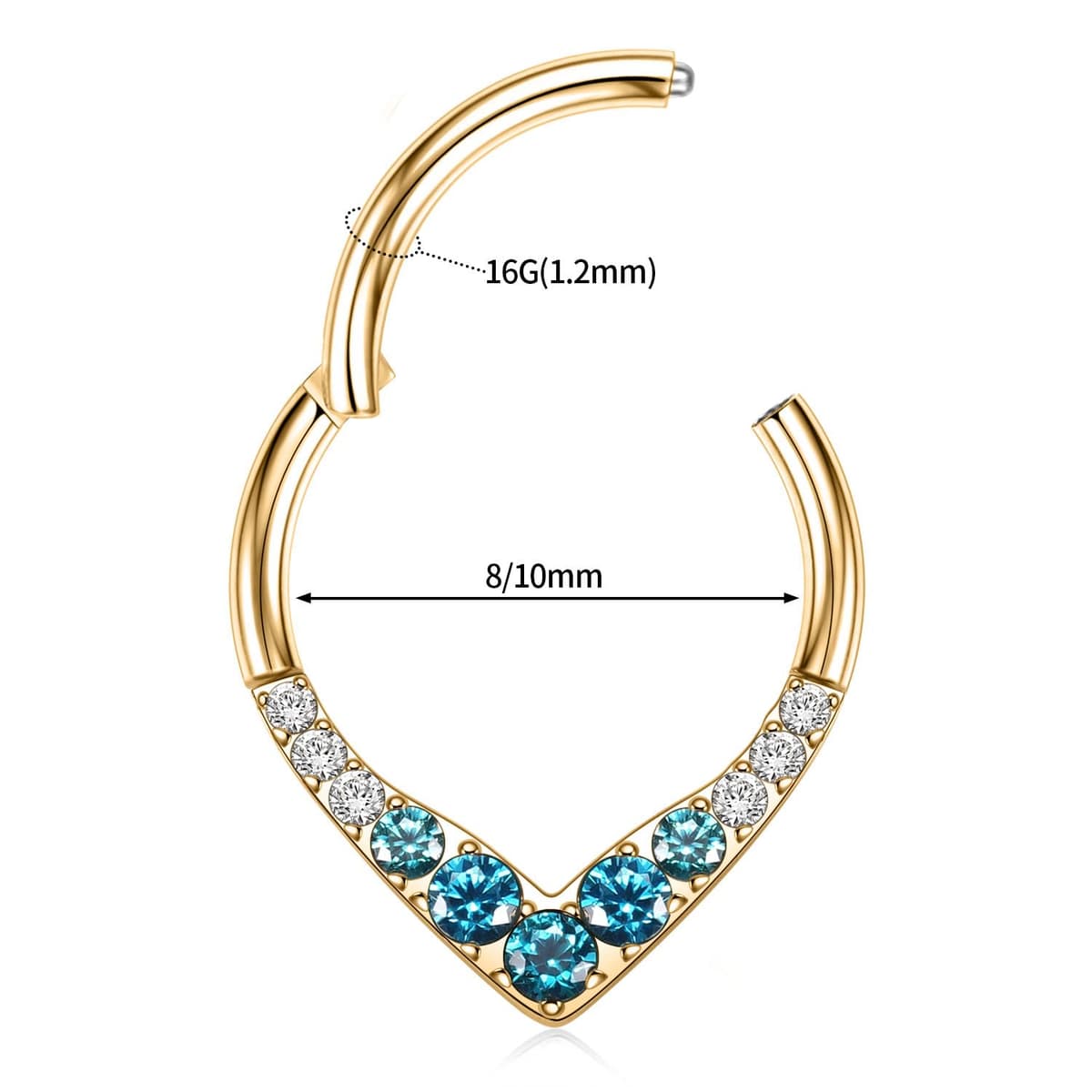hengkaixuan Teardrop Daith Earrings Septum Jewellery Nose Hoop Ring Surgical Steel Daith Rook Tragus Piercing Jewellery Septum Clicker Ring Small Hoop Earring — view 3