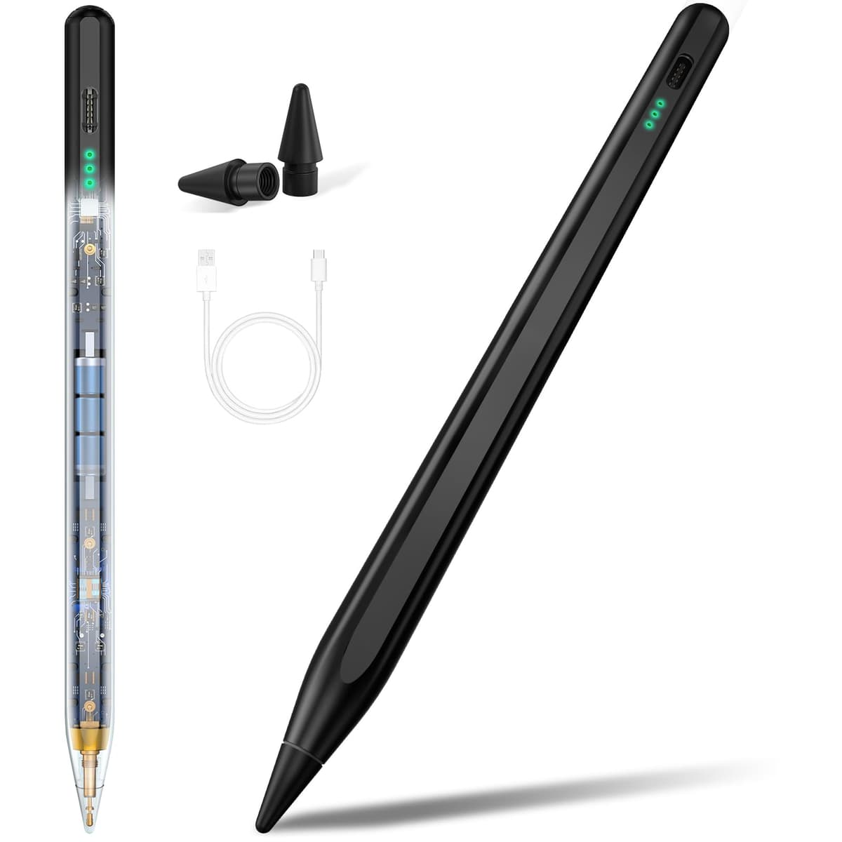 Stylus Pen for Apple iPad 2018-2025, Fast Charging Pencil with High Precision & Tilt Sensitivity & Palm Rejection, for iPad 11 A16/10/9/8/7/6th Gen, Pro 12.9/11/13 Inch M4, Air 3/4/5/M2/M3, Black