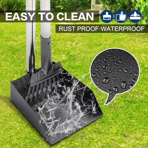 THRISEED Dog Pooper Scooper, Durable Dog Poop Tray and Long Handle Rake Set for Large Medium Small Dogs, Heavy Duty Pet Suppliers — view 2