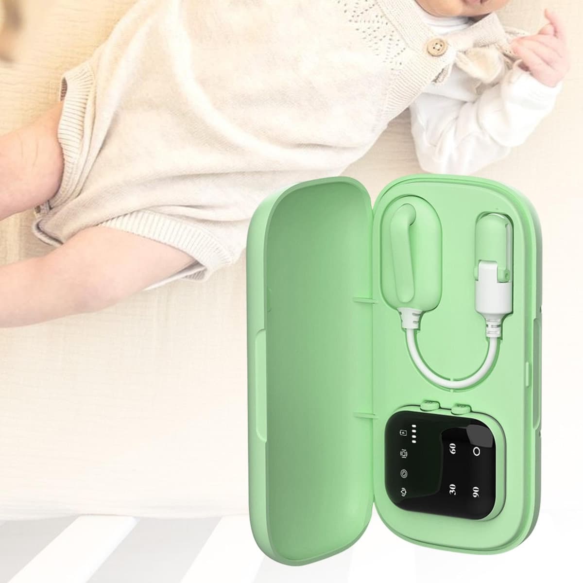 Alarma inalámbrica para enuresis, entrenamiento para ir al baño con receptor, alarma de orina para niños, niñas y ancianos, Verde — view 5