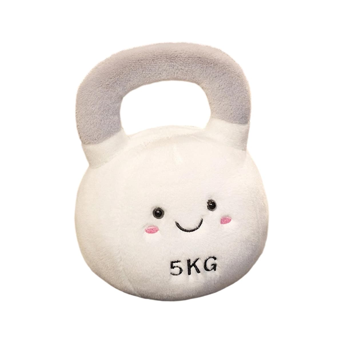 Baby Friendly Kettlebell Shaped Plush Toy Throw Pillow Early Learning Sensory Gift White Soft Gym Themed Stuffed Animals