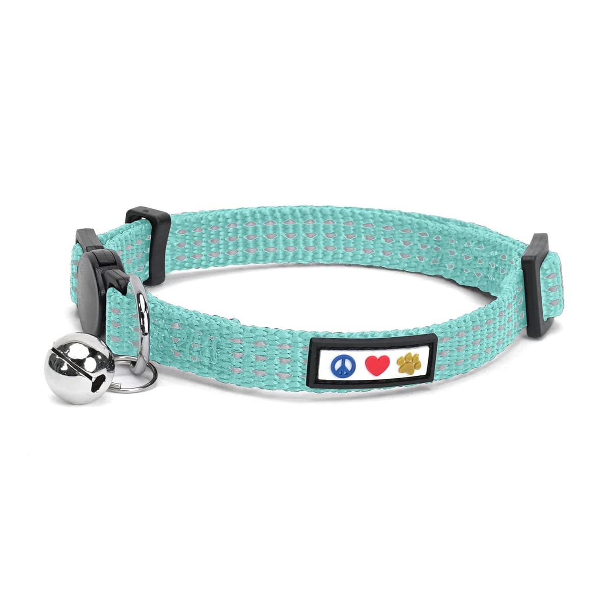 Pawtitas Collar Ajustable para Gato Reflectante con Campana Desmontable Verde — view 13