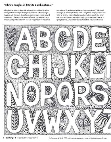 Zentangle 8, Expanded Workbook Edition: Monograms, Alphabets, and 40 All-New Tangles (Design Originals) How to Embellish Letters, Monograms, Cards, Stationery, Gifts, and More with Beautiful Designs — view 3