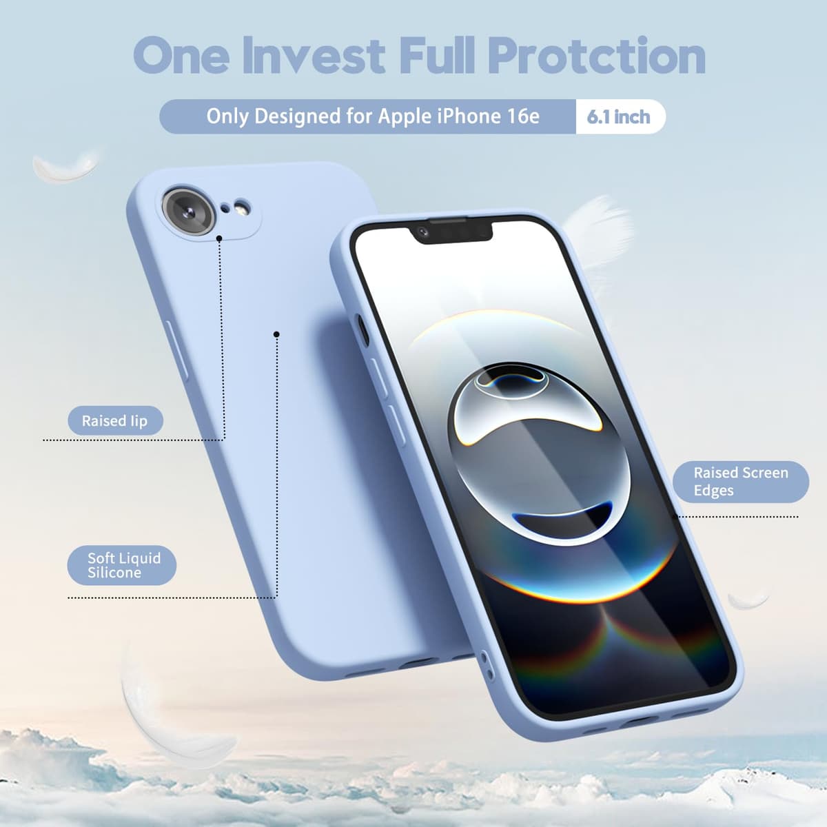 oakxco for iPhone 17 Pro Max Phone Case Liquid Silicone, Cute Thin Slim Grip Soft Rubber Gel for Women Men, Smooth Matte TPU Plain Solid Color Girly Simple Case with Camera Cover, Light Pink — view 1923