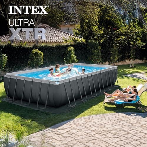INTEX 26363EH Ultra XTR Deluxe Rectangular Above Ground Swimming Pool Set: 24ft x 12ft x 52in – Includes 2100 GPH Sand Filter Pump – SuperTough Puncture Resistant – Rust Resistant – Easy to Assemble