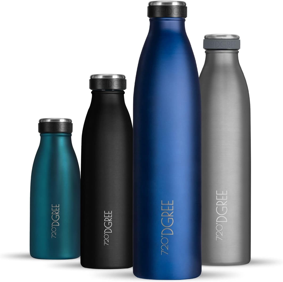 720°DGREE Botella Agua Acero Inoxidable “milkyBottle“ – 1litro - Sin BPA Free, Antigoteo y Prueba de Fugas - Frasco térmico, Cantimplora Aislada - Bebida con Gas, Deporte, Escuela, Gimnasio Exteriore