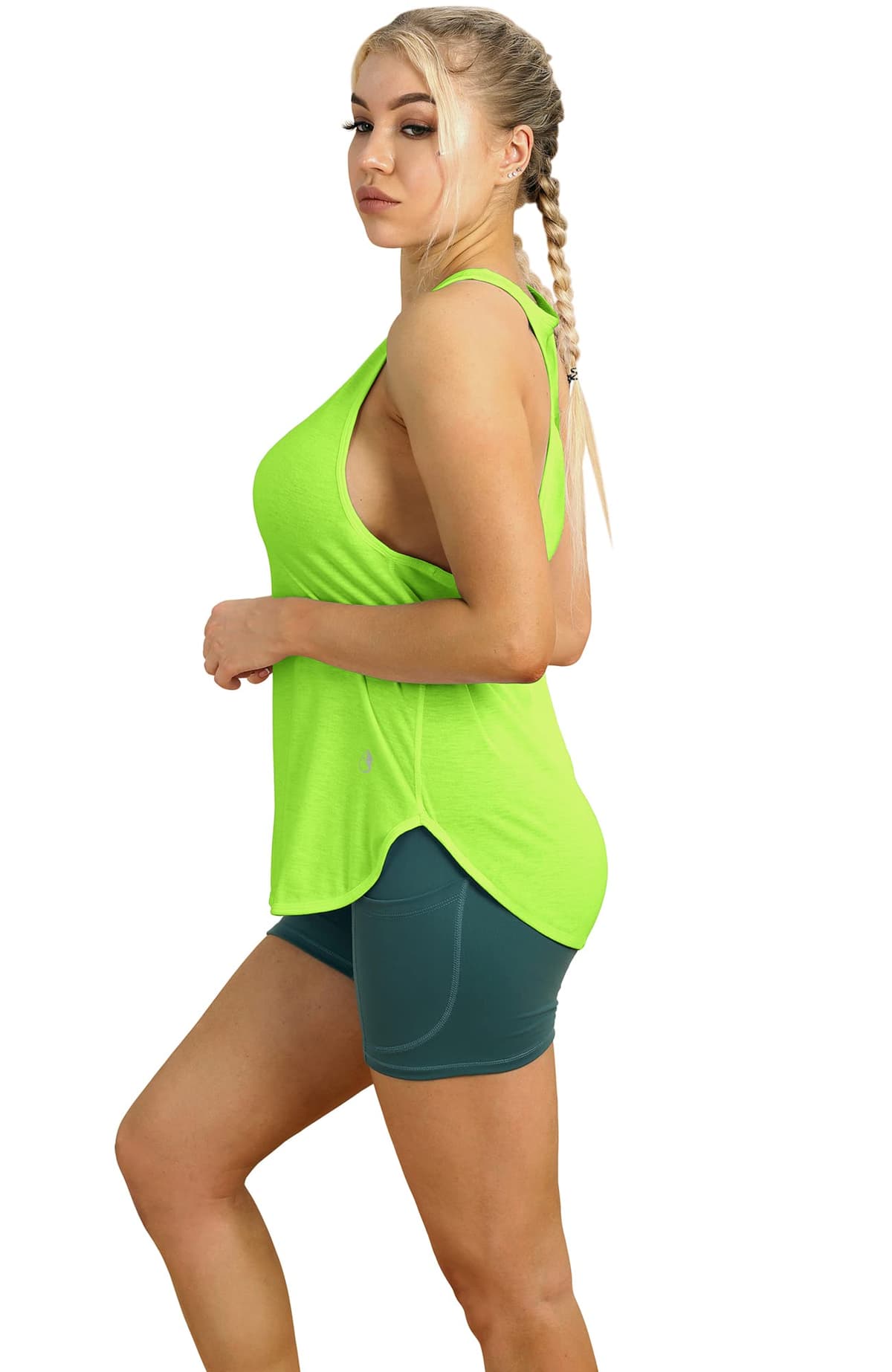 icyzone Camiseta sin Mangas de Fitness para Mujer Racerback Chaleco Deportivo — view 3