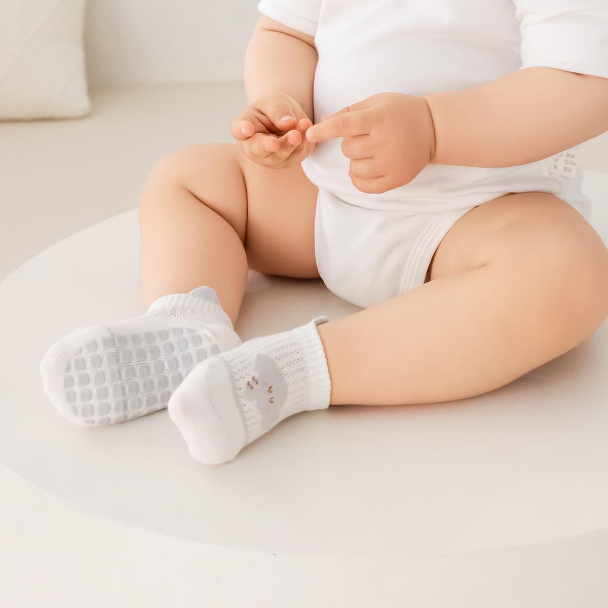 Bebé Antideslizante Tobillo Calcetines con Agarre Algodón Transpirables para Bebés Niños Niñas 5 Par Multicolores — view 2
