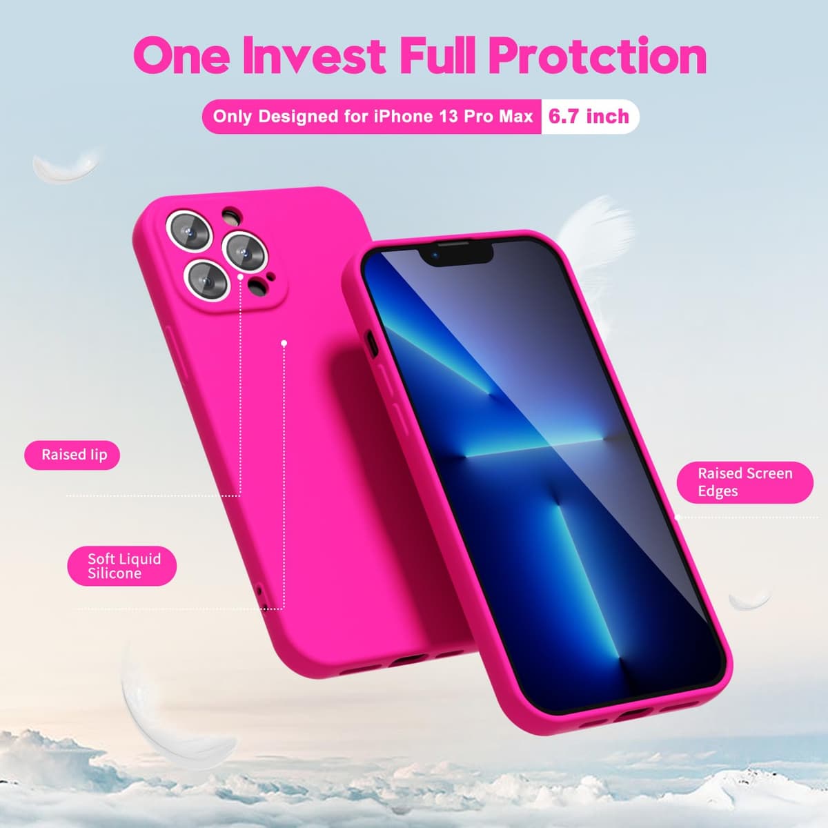 oakxco for iPhone 17 Pro Max Phone Case Liquid Silicone, Cute Thin Slim Grip Soft Rubber Gel for Women Men, Smooth Matte TPU Plain Solid Color Girly Simple Case with Camera Cover, Light Pink — view 1833