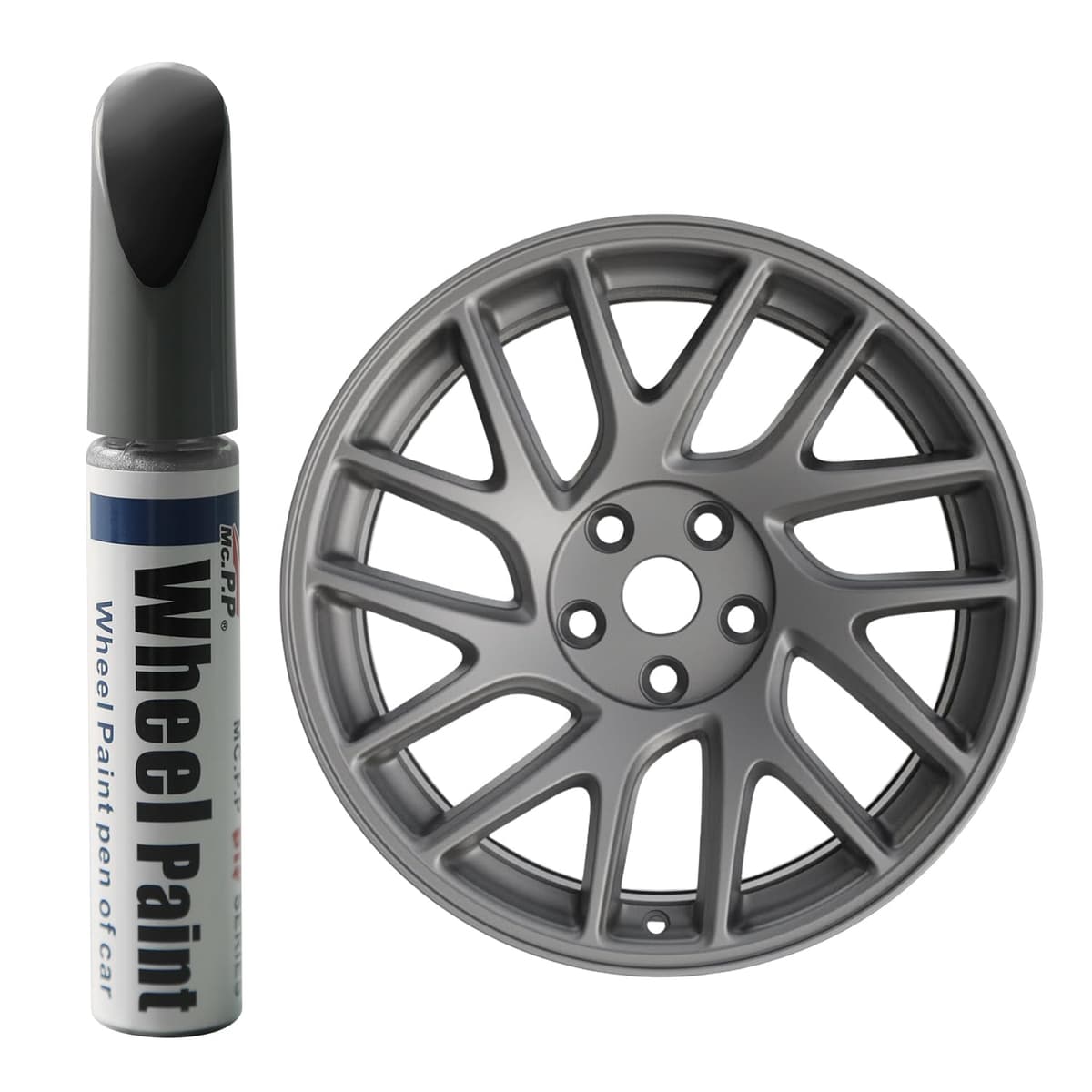 Pintura de retoque para llantas Tesla Model Y LR de inducción 20 pulgadas, negro mate, 15 ml (paquete de 1), formulación especial, impermeable, incluye masilla — view 4