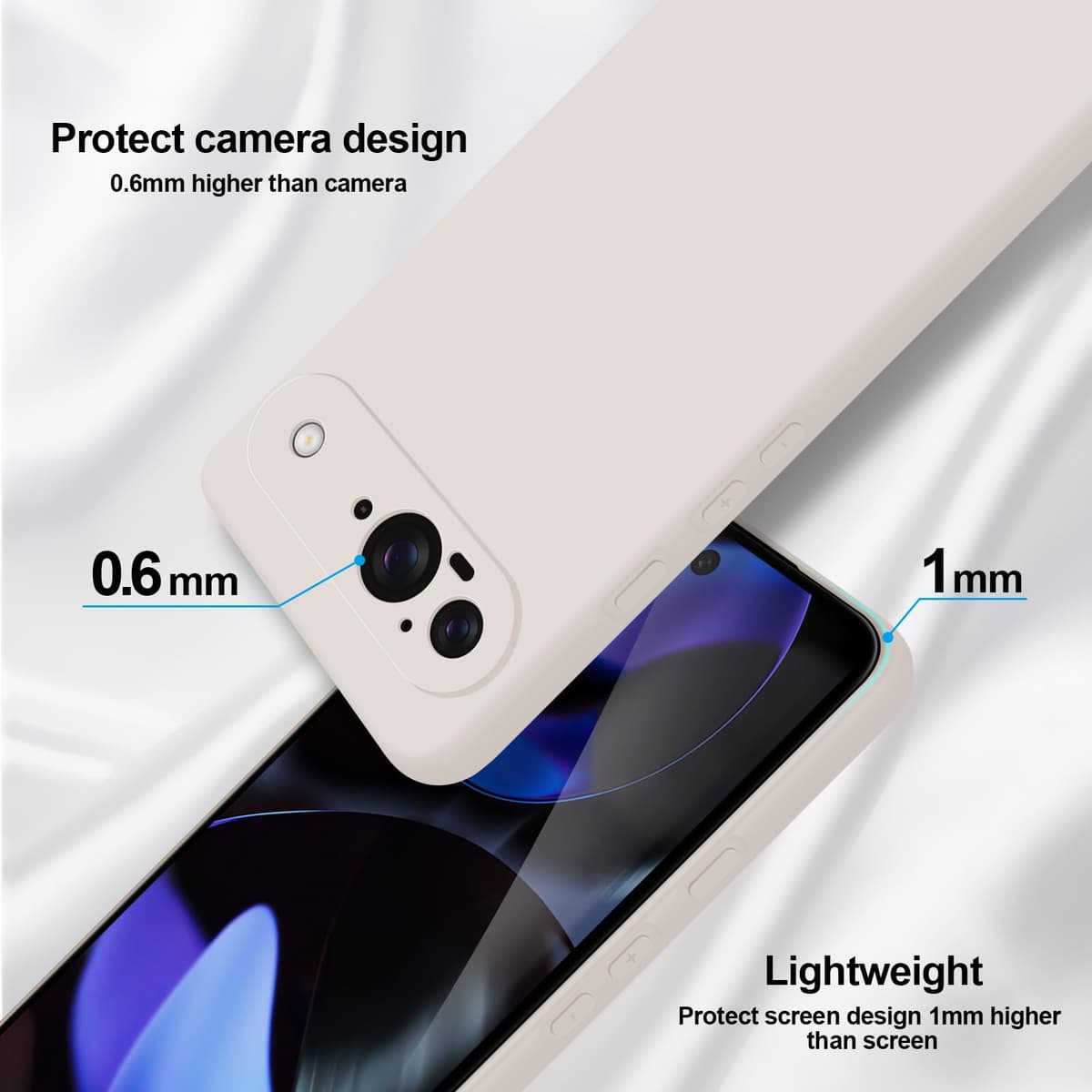 GiiYoon Funda para Google Pixel 9, Case de Silicona Suave de TPU Carcasa Protector de Goma Fexible Prueba Liviano y a Delgado de Golpes Antirrayas para Teléfono (Blanco) — view 3