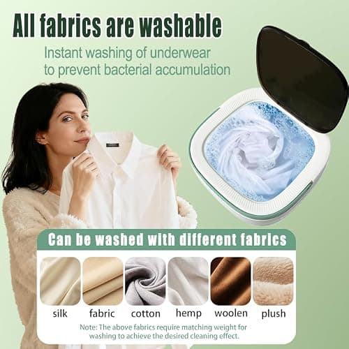 PXNTLA Mini Portable Foldable Washer - 16L Portable Washing Machine, Spin dryer, Small Folding Washing Machine 3 Cleaning Modes for Baby Clothes/Intimate Apparel, for Travel, Home — view 3