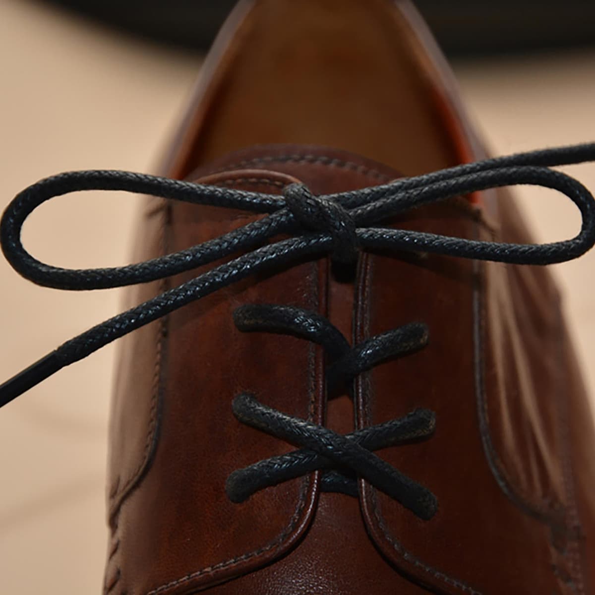 VSUDO Waxed Round Formal Dress Shoe Laces, Diameter 2.5mm Thin Oxford Shoelaces for Brogues Derby or Blucher Shoes, Replacement Shoestrings for Oxford Ankle Boots or Desert Boots — view 4