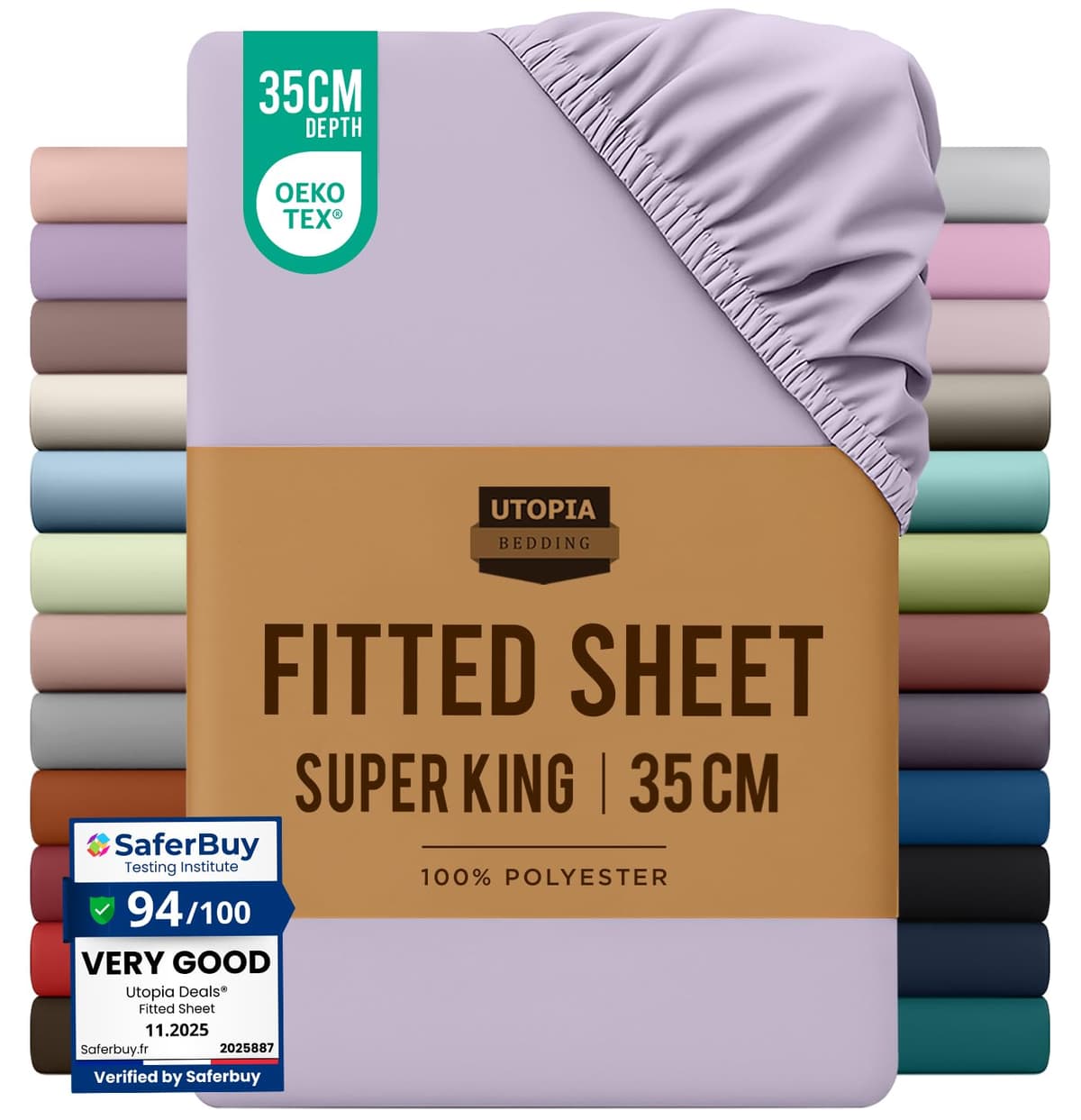Utopia Bedding Fitted Sheet King, Grey - Deep Pocket 14 inch (35 cm) - Easy Care - OEKO-TEX Certified - Soft Brushed Microfibre Fabric - Shrinkage and Fade Resistant - Bottom Sheet — view 126