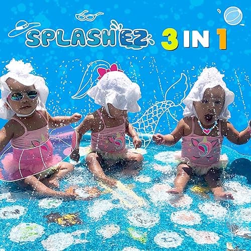 SplashEZ 3-in-1 Splash Pad, Sprinkler for Kids & Baby Pool for Learning – Toddler Sprinkler Pool, 60’’ Outside Water Toys – “from A to Z” Outdoor Play Mat for Babies & Toddlers — view 4