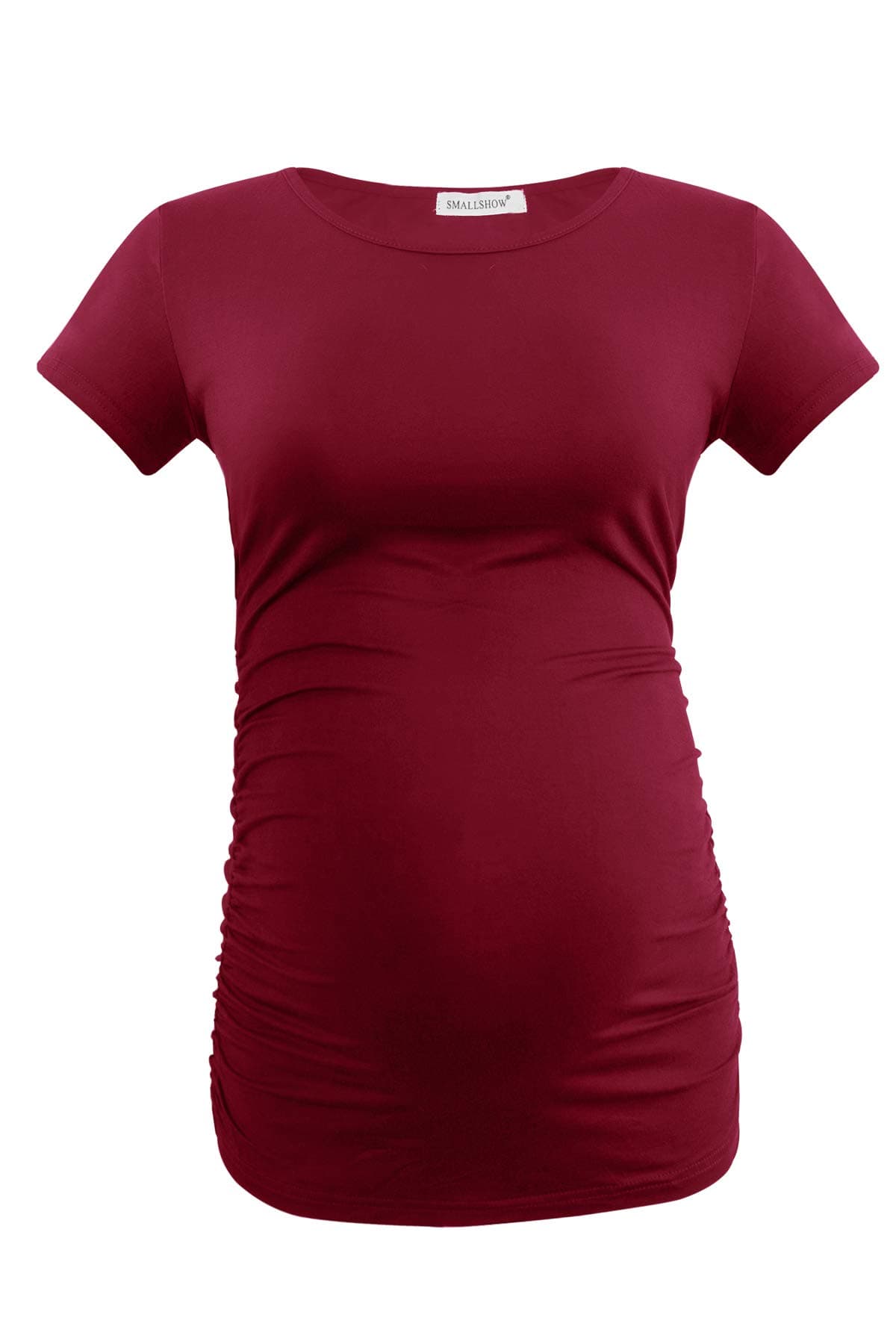 Smallshow Maternity Clothing Tops Side Ruched Pregnancy Clothes for Women 3-Pack — view 4
