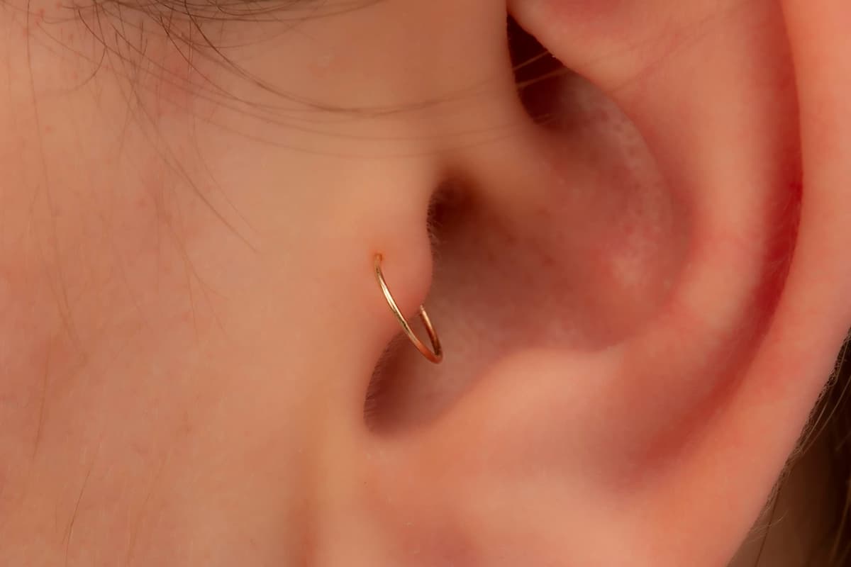 Small Gold Helix Ring Huggie Hoop Earrings for Women Snug Cartilage Nose Helix Tragus Hoop (Gold, 5mm 24 gauge / 1 pair) — view 3