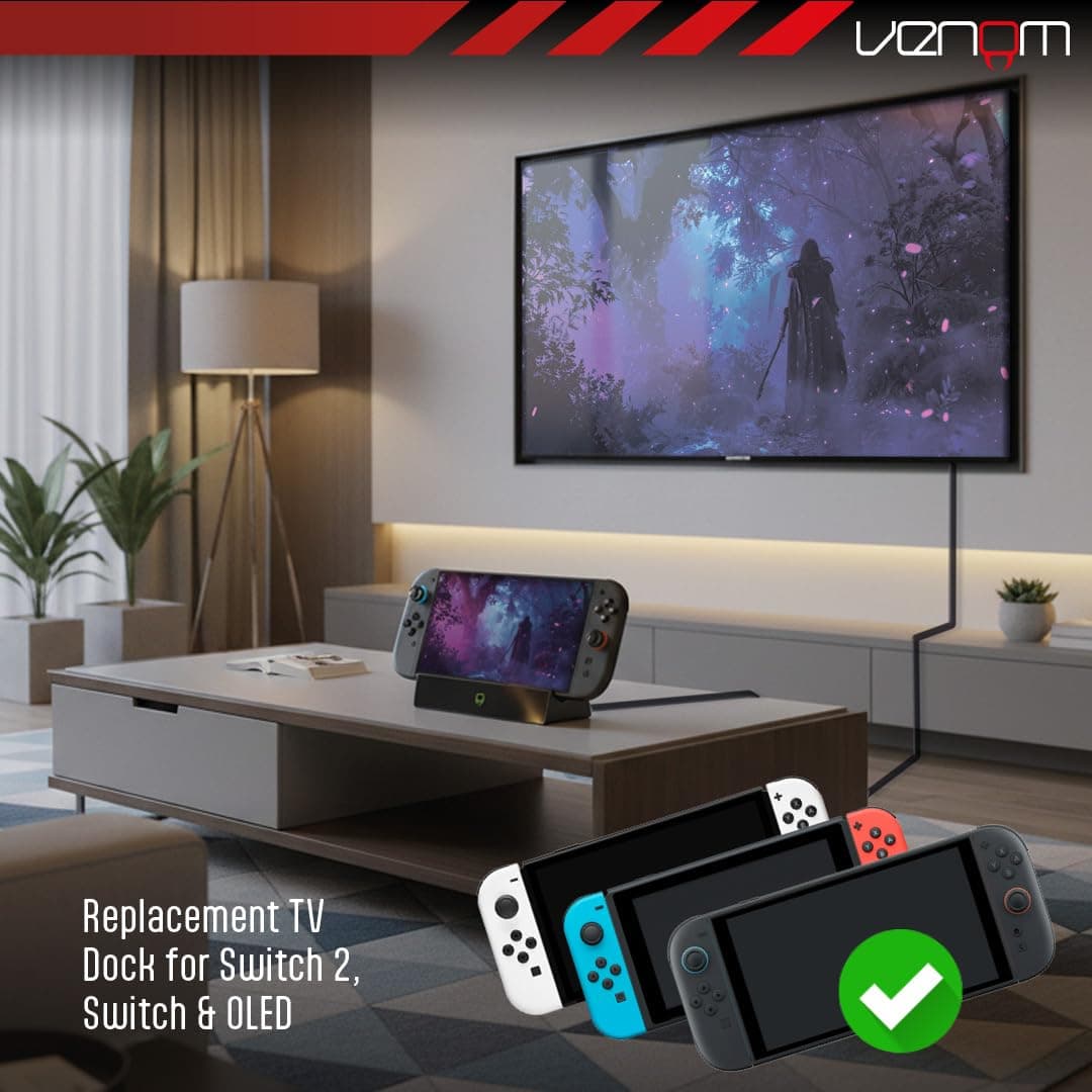 Venom Cooling TV Dock for Nintendo Switch 2 with Detachable Fan and HDMI Output — view 2