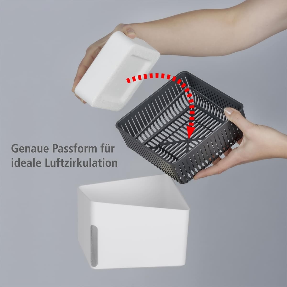 WENKO Deshumidificador Mod Cube, 1000 g, para habitaciones de hasta 80 m³, previene moho y malos olores, sin electricidad, silencioso, recargable, blanco — view 6