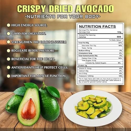 CRISPY DRIED AVOCADO 2.47 oz (70g) VIETFARMFOOD: Freeze-dried, no sugar added, naturally slightly bitter & fatty,. Nutritious, pure, crunchy. Great for snacking, toppings, desserts, or healthy gifting — view 5