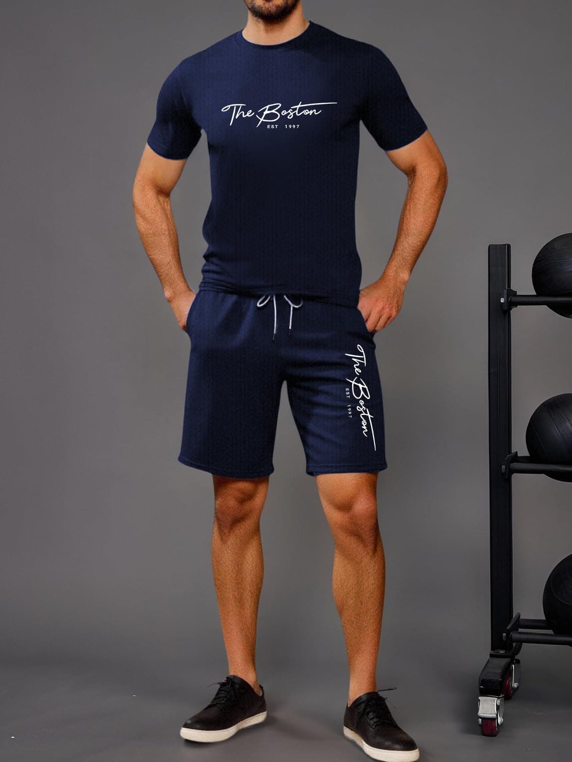 Chándal deportivo de verano para hombre, 2 piezas, camiseta y pantalones cortos, ropa deportiva informal para hombre, tela cómoda y transpirable