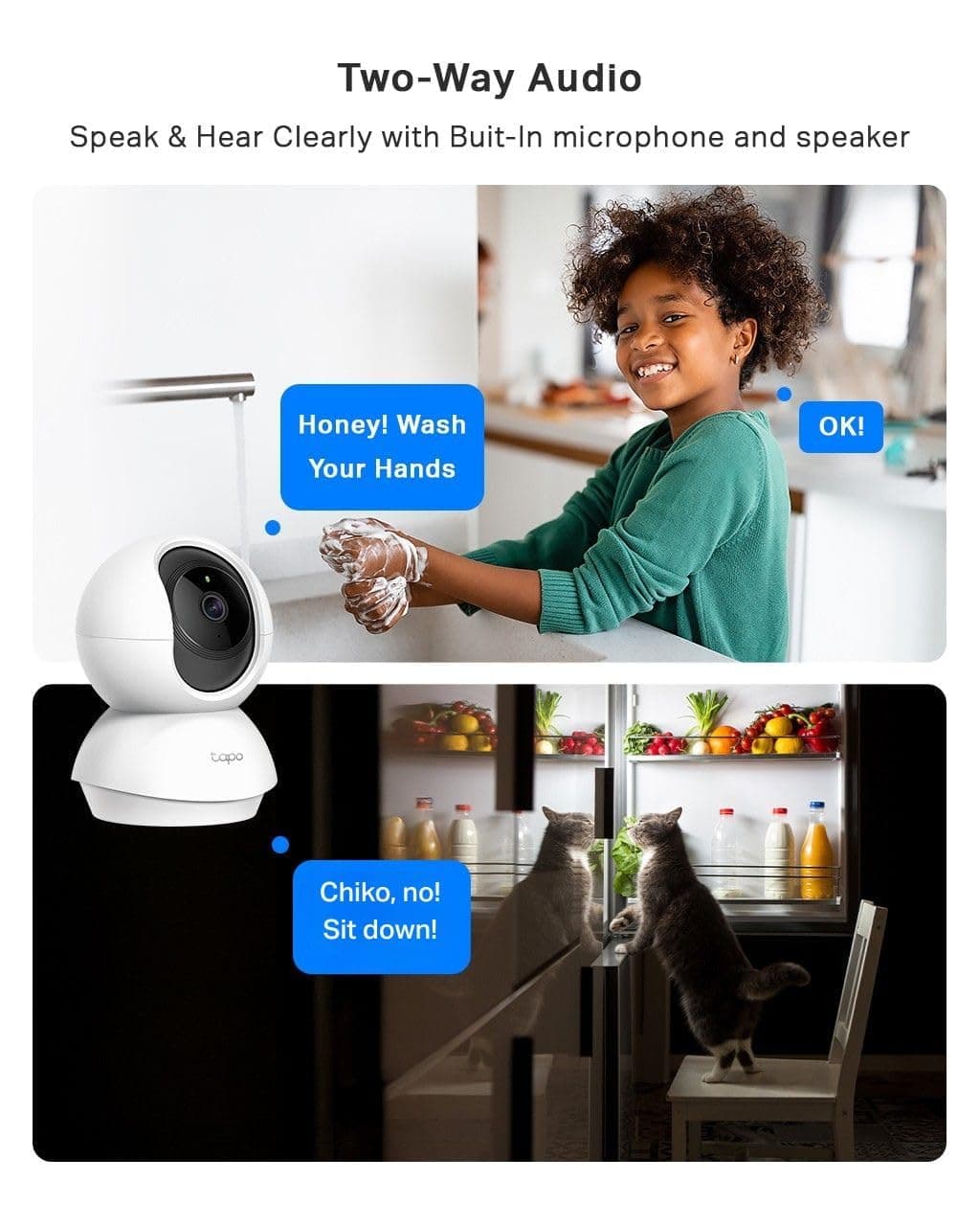 Tapo TC70 Pan/Tilt Indoor Camera House Security Camera, Dog Camera, No Monthly Fee, AI Detection, WiFi Camera, Baby Camera Monitor, 1080p Full HD, 360° View, Night Vision, Works with Alexa & Google — view 5