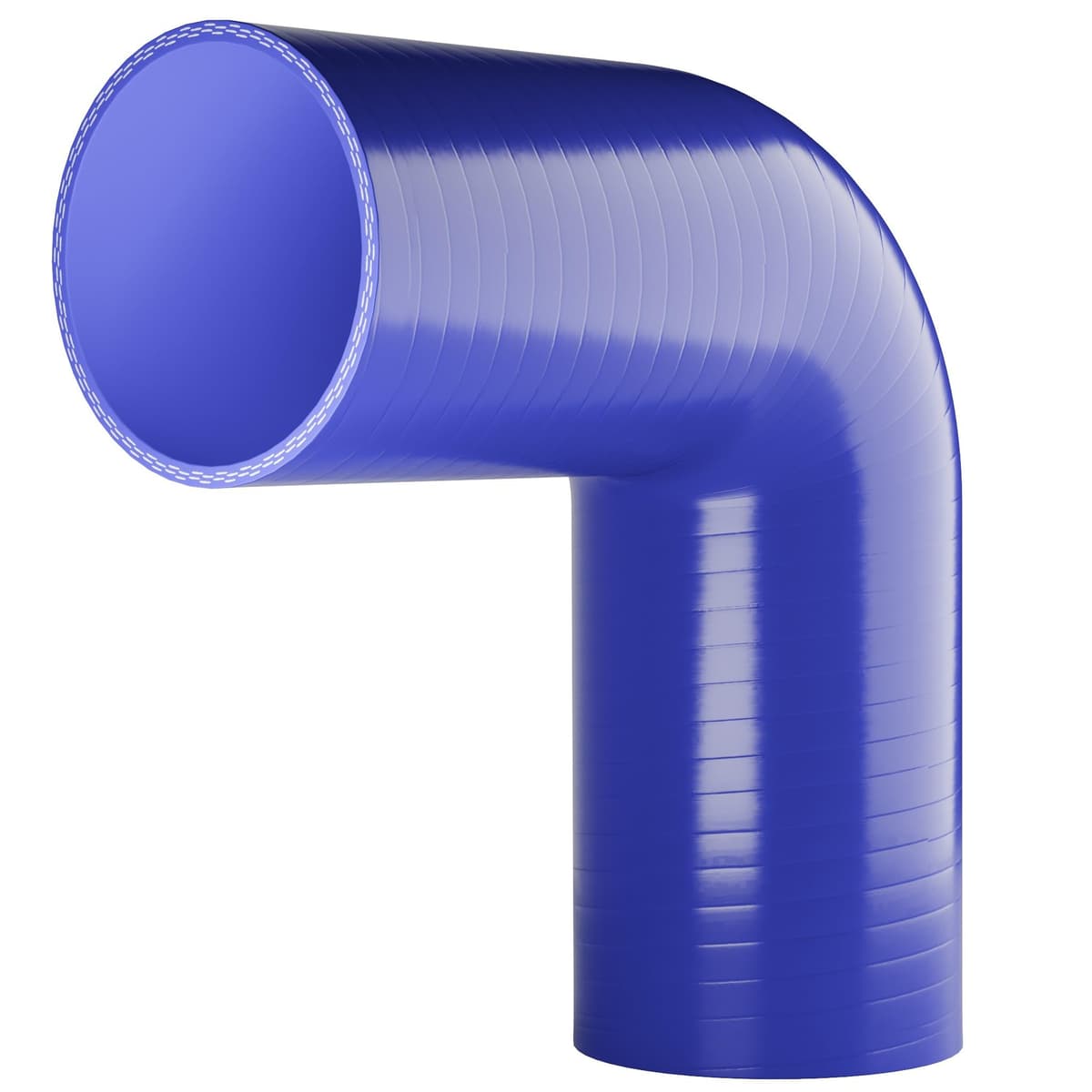 90 degree Silicone Turbo and Coolant Reinforced Hose Elbow ID: 63mm - Blue