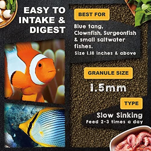 Ultra Fresh Marine Fish Food, 75% Sword Prawns + Squids, Natural Protein, Color Enhancement, for Small Saltwater Fish, Marine Shrimp Patties S 1.86oz — view 3