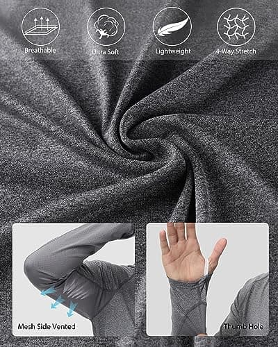 Roadbox UPF 50+ Fishing Shirts for Men Long Sleeve UV Sun Protection Hoodie Outdoor Hiking Shirts — view 3