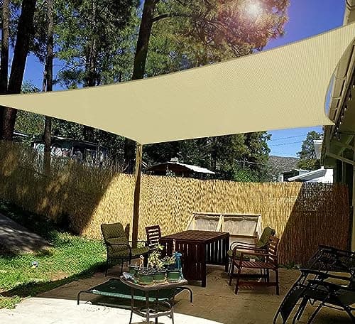 Windscreen4less 16' x 20' Sun Shade Sail Rectangle Outdoor Canopy Cover UV Block for Backyard Porch Pergola Deck Garden Patio (Beige) — view 5