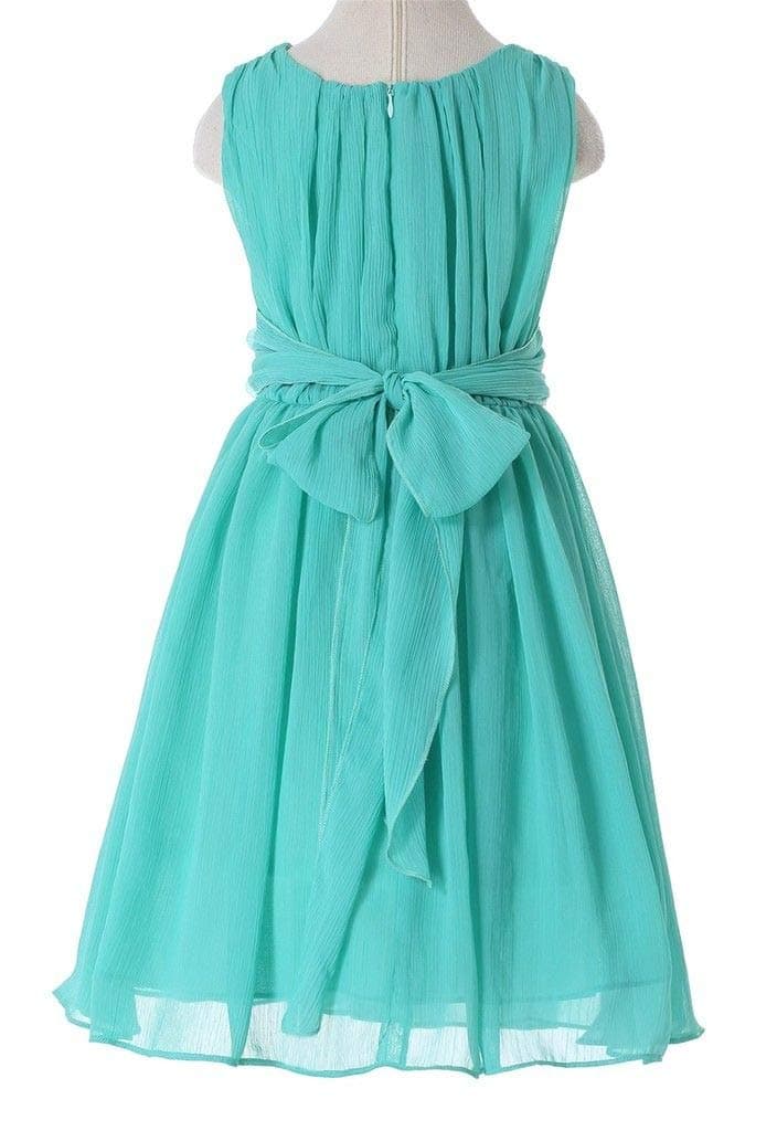 HAPPY ROSE Junior Bridesmaids Little Girls Elegant Ruffle Chiffon Summer Flowers Girls Dresses — view 2