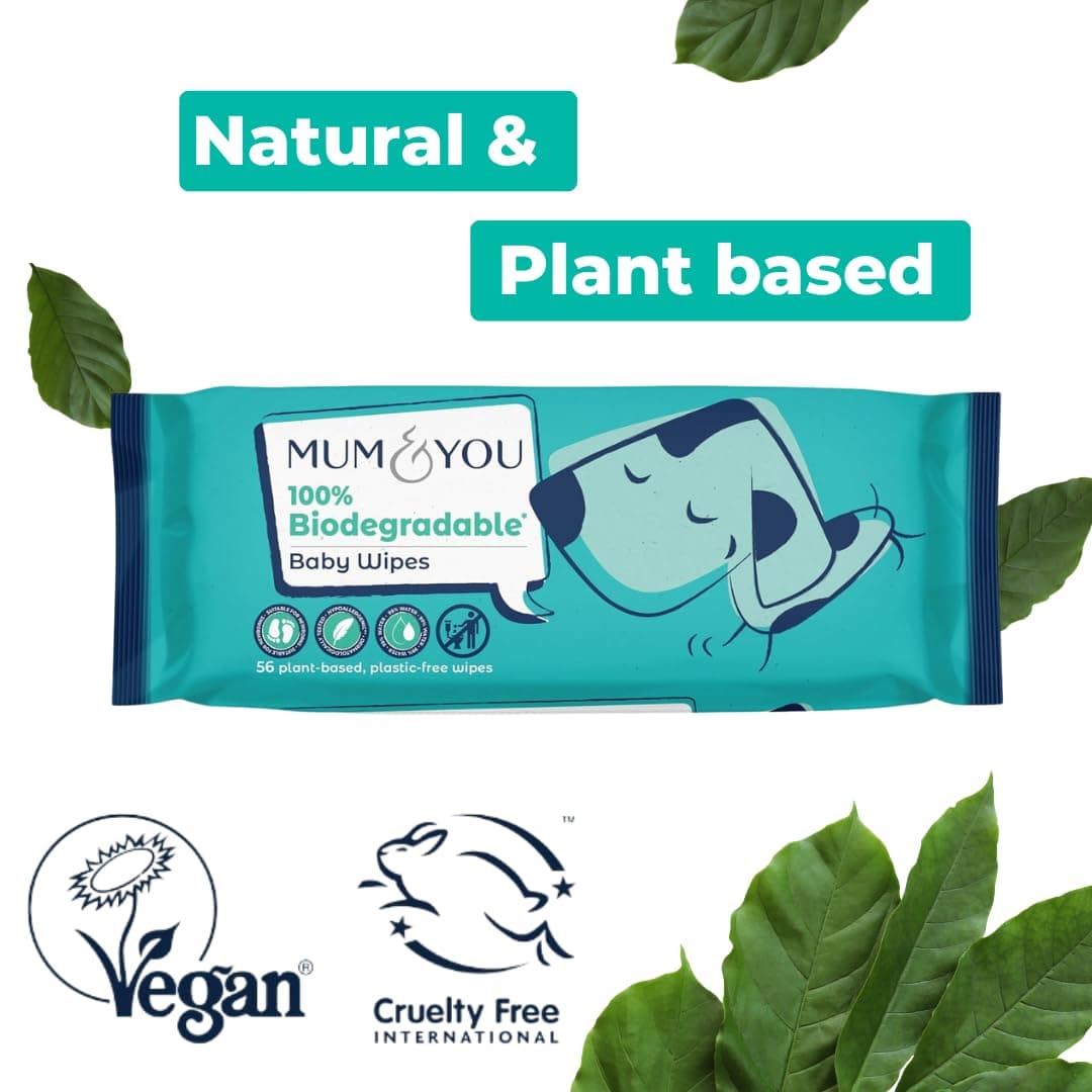 Mum & You Baby Wipes Multipack - 672 Biodegradable Wet Wipes (12 Packs) | 99.4% Water. Ideal for Sensitive Newborn Skin | Baby Wipes Bulk, Bum Wipes, Wet Tissue, wet wipes baby — view 6