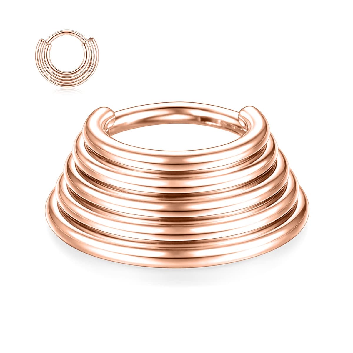 hengkaixuan 16G Septum Nose Rings Hoop Daith Earrings Surgical Steel Septum Clicker Ring Hirned Segment Seamless Clicker Ring Conch Hoop Ring Unisex Earrings Hoop Daith Piercing Jewellery — view 33