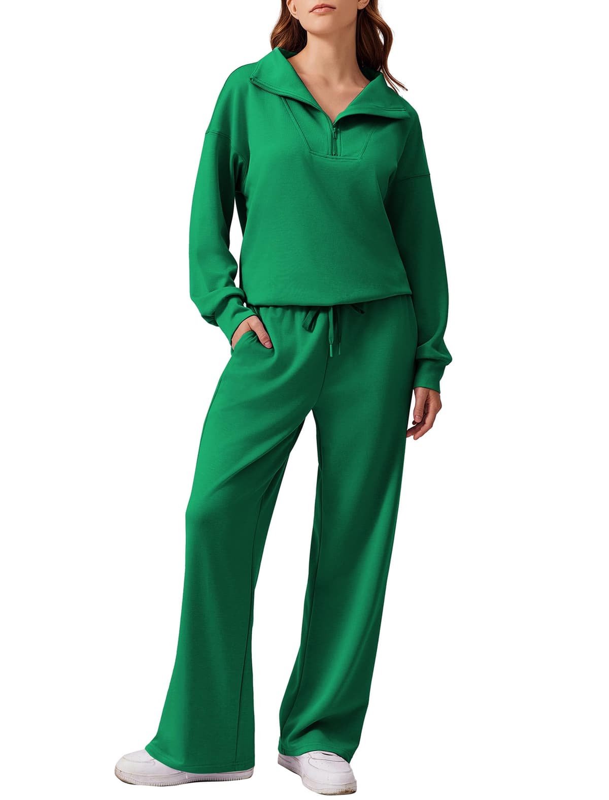 PINSPARK 2 Piece Sets for Women 2024 Fall Outfits Sweatsuit Oversized Sweatshirt Wide Leg Sweatpants Matching Set Tracksuit — view 25