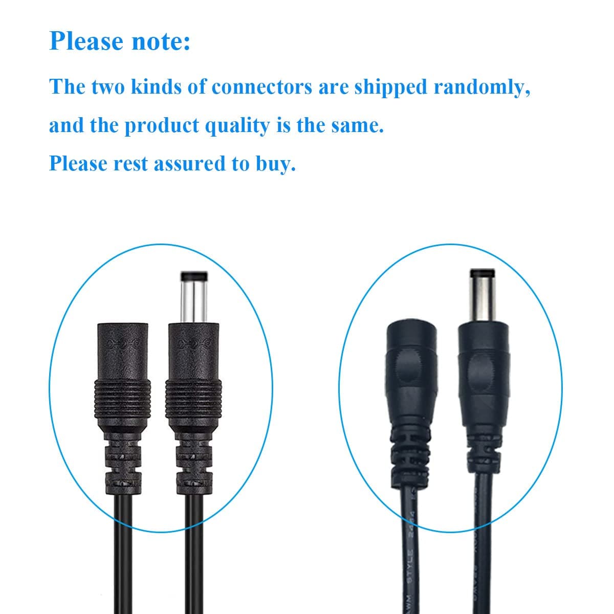 5m Cable de Extensión Plug DC 2,1 mm x 5,5 mm Macho a Hembra Conector para Adaptador de Corriente, LED, Cámara CCTV Potencia, Coche, Monitores y Más - Negro — view 5