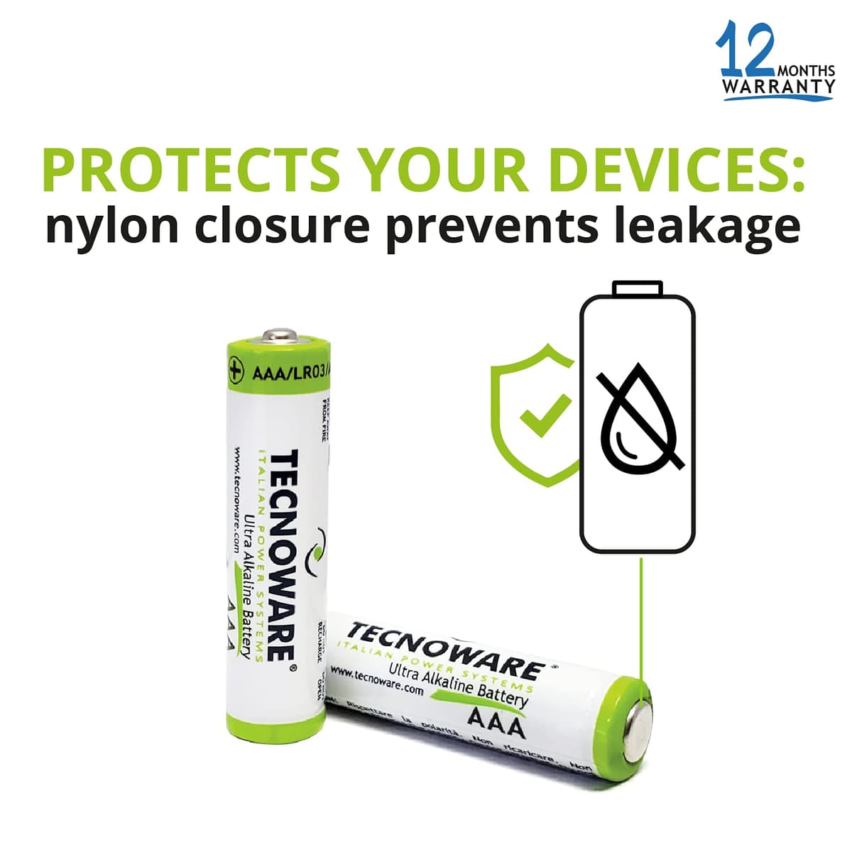 Tecnoware Power Systems - Pilas Alcalinas AAA, paquete de 40, 1,5V, Energía Duradera para Juguetes y Mandos, Protección Antifugas, Ecológicas con Embalaje Reciclable, AAA — view 3
