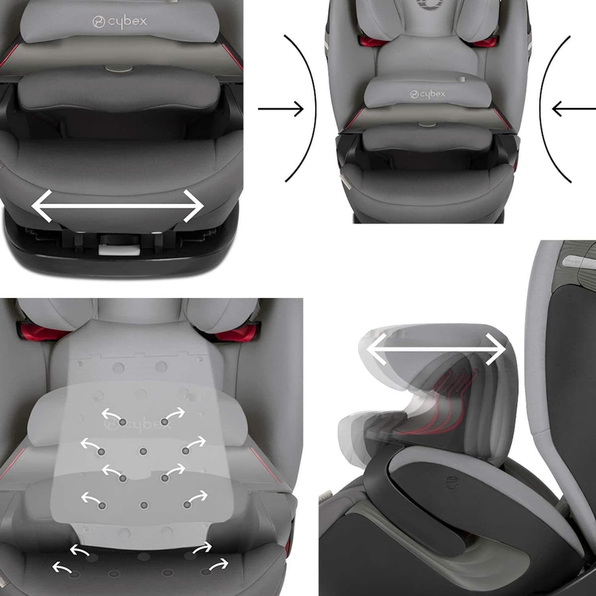 Cybex Gold Pallas S-Fix Silla de Coche Grupo 1/2/3 (9 Meses-12 Años), Negro (Deep Black), 43 x 50 x 68.5 cm — view 4