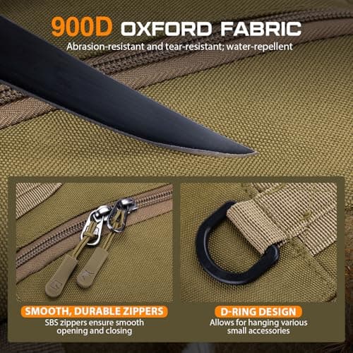 Goture Fishing Sling Bag, Khaki with 3*Green Handles 3600, Waterproof Heavy-Duty Multi-Pocket Unisex Angler Gear — view 5