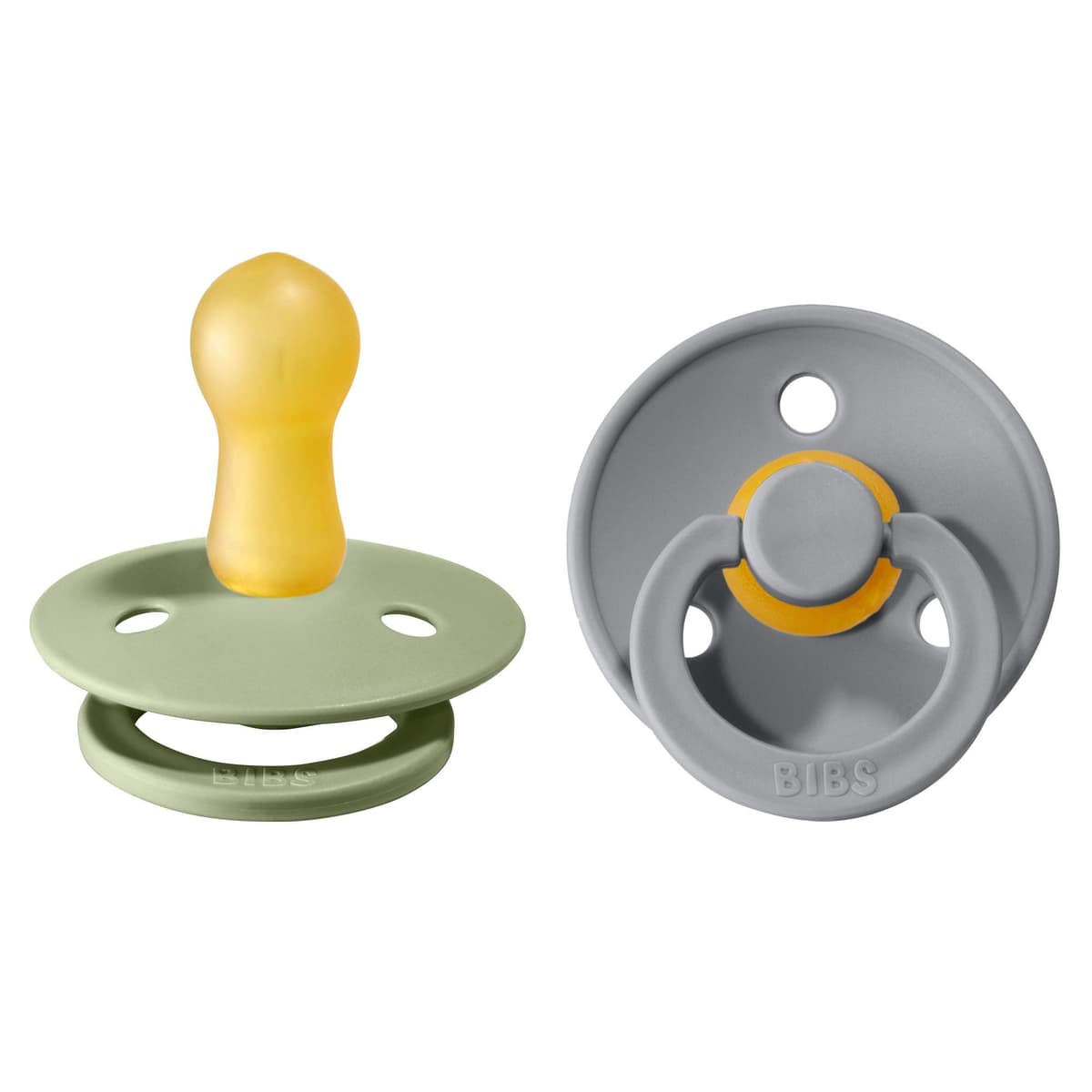 BIBS Colour Soother 2-Pack, BPA Free Dummy Pacifier, Round Nipple. Natural Rubber Latex, Size 2 (6-18 Months), Sky Blue/Steel Blue — view 158